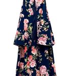 Lulus In the Garden Navy Blue Floral Print Romper Dress Size M Photo 6