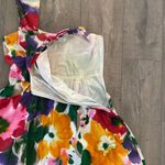 Calvin Klein Vtg Dress Women Summer Classic Colorful Floral Capped Sleeve Size M Photo 7