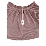 Deletta  Anthropologie Vascanes Plisse Pink Off The Shoulder Pleated Blouse SMALL Photo 7