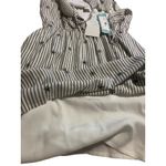 French Grey  NWT Gray and Cream Striped Embroidered Halter Mini Dress-size Small Photo 6