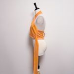 Anthropologie Eva Franco Citrus Orange Pink Knit Halter Wrap Crop Top Large New Photo 4