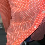 Old Navy 2000s whimsical fairycore orange mesh button up blouse with polka dots Photo 2