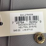 Fossil Neutral Stripes Madison Bifold Cream Brown Photo 3