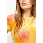 Free People New!  Bright Eyes Velvet Tee yellow, women size S‎ Photo 3