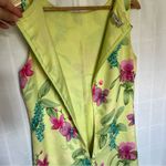 Tommy Bahama Vintage 100% silk floral sleeveless dress yellow tropical pink 6 Photo 4