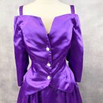Vintage 80s Prom Dress Satin Womens 7/8‎ Royal Purple Glam Sweetheart Whimsigoth Size undefined Photo 3