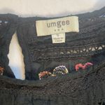 Umgee  Floral Embroidered Black Tunic Dress Lined Boho Crochet Cotton Size S‎ Photo 4