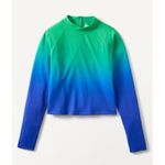 Athleta New L North Point Crop Rashguard Monroe Ombre Cool Large Photo 4