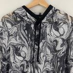 Victoria's Secret Black White Marble Swirl Mesh Sport Drawstring Hoodie Photo 3