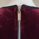 ABS Allen Schwartz ABS Collection Velvet Pleated Hem Fit & Flare Maroon Dress size 4 Photo 8