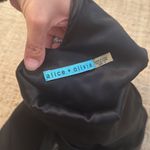 Alice + Olivia  Sleeveless Leather Mix Media Dress Lace up Back Small Black Photo 4