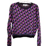 Diane Von Furstenberg  Iggy Geometric Knit Wool Blend Crewneck Pullover Sweater Photo 1
