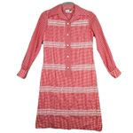 Henry Lee Dress Womens 6 Red White Gingham Plaid Sheath Preppy Picnic Casual Photo 0