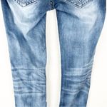 Rock Revival  Alivia Blue Light Wash Distressed Fray Hem Skinny Jeans, Size 27 Photo 6