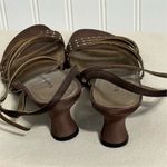 Karen Scott Unlisted Kenneth Cole Sandals Size 8 Bronze Brown Satin Rhinestone Strappy Heels Photo 3