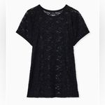 Torrid Black Sheer Floral Lace Crew Shirt Sleeve Tee Size 3X Photo 1