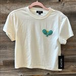 Wildfox  Beaded Pickleball Gardenia White Short Sleeve Tee Size XS NWT Photo 1