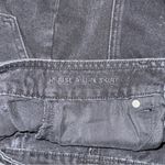 American Eagle  Black Denim Mini Skirt Women’s 00 High Rise A-Line Button Front Photo 3