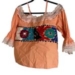 YIMAI OFF THE SHOULDER Peach Women's Top size small Orange Photo 9