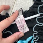 Vintage Anna Contrast Ruffle Sleeveless Tank Top Black (size 1xl) y2k 90s whimsy Photo 5