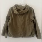 J.Crew  Olive Green Full Zip Cinch Crop Waist Hoodie Windbreaker Jacket Photo 1