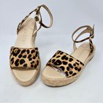 Sole Society  Verla Cow Hair Leopard Espadrille‎ Platform Sandals Size 9.5 Photo 0