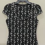 Black Halo  Sheath Dress Sz S Black & White Geometric Print Pattern Stretch Knit Photo 1