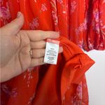 Vince Camuto  Orange Tiered Chiffon Balloon Sleeve Baby-doll Mini Dress Photo 5
