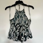 Patrons of Peace Women’s  Green Leaf Floral‎ Smocked Halter Top Size Small Photo 4