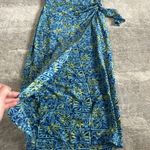Spenser Jeremy Maxi Dress Womens 10 100% Silk Wrap Tie Blue Floral Hawaiian Photo 3
