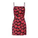 The East Order Black Floral Jacquard Mini Dress MEDIUM Slip Cocktail $169 Flaw Photo 3