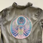 Via Penny Lane Reworked Apparel | Journey Graphic Gray Button Up Shirt Small Photo 2