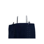 Intermix  Y2K Edgy Biker Suede Leather Mini Dress Small Blue LaceUp Glam Cocktail Photo 6