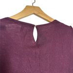 White House | Black Market WHBM Ruffled & Knit Sweater Blouse Burgundy color Photo 7