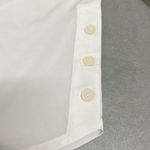 Alpha Studio M/L Button Front Blouse White Crepe Sheer Long Sleeve NWT Oversized Size L Photo 4