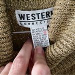 Vintage gold metallic sparkle ribbed knit turtleneck tunic sweater size medium M Photo 5