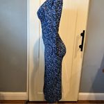 ZARA  XS pencil blue floral dress front slit ruched midi maxi Photo 6