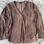 Premise  Deep V Slinky Long Sleeve Blouse Photo 1
