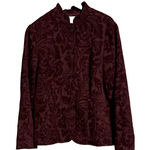 Coldwater Creek  Jacket Maroon Red Women Tapestry Button Up Long Sleeve SZ‎ M Photo 0