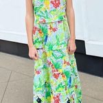 Just Bellina Vanvas Mariko Flutter Maxi Dress Lime Tropical Toucan S Green Photo 0
