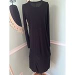 ZARA COLLECTION M black Tie Front Long Sleeve Dress NWT Photo 4