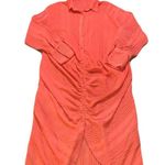 Pretty Little Thing Pretty Little Things Orange Textured Gathered Maxi Shirt Dress size 14 Photo 2