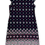 Liz Claiborne  Diamond Print Career Dress‎ Work Office Casual Navy Pink S Photo 0