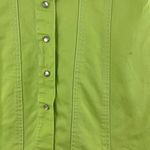 Xhilaration Vintage Y2K Lime Green Collared Pearl Snap Button Up Short Dress Photo 4