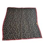 Laura Ashley 100% Silk Floral Print Scarf With Red Trim 22" X 22" Photo 6