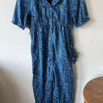 Gap Navy Blue Floral Maternity Jumpsuit Photo 3