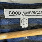 Good American  100% Linen Stripe Long Sleeve Top Blue Black size 2XL 5 Photo 3