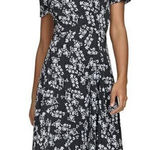 Calvin Klein Floral Print Scuba Crepe Midi Dress Photo 0