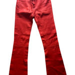 Rag and Bone Red Lamb Leather Front Flare Pants Women’s Size 23 Stretch Denim Photo 0