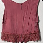 Self Esteem  Women Brown Crochet Cropped Shirt Size S Photo 4